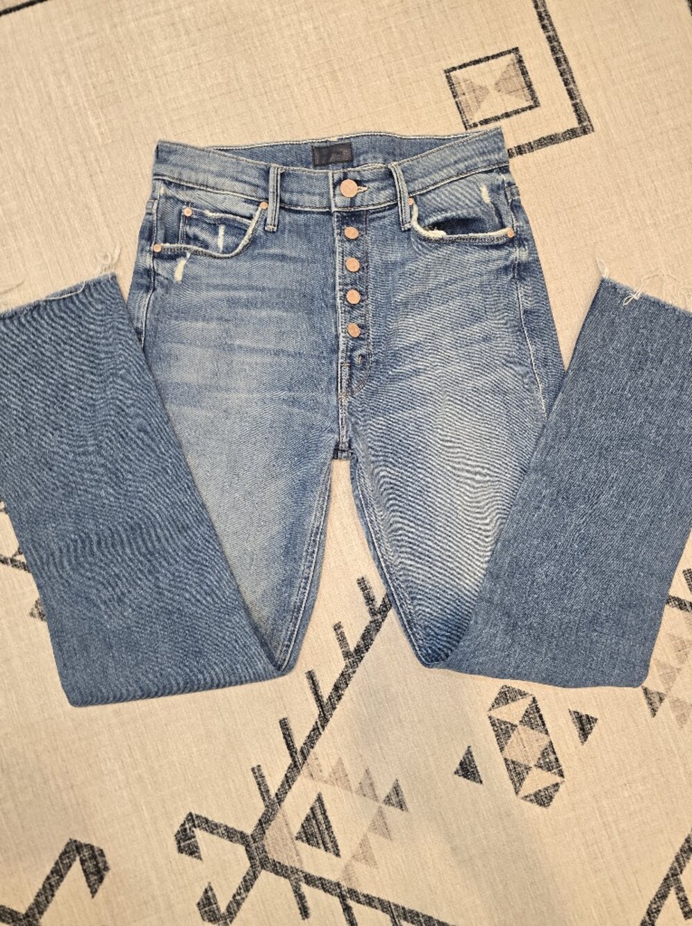 MOTHER Denim "The Pixie Dazzler Ankle Fray" Jeans GUC 26 Popism Raw Hem Revolve - Picture 4 of 16